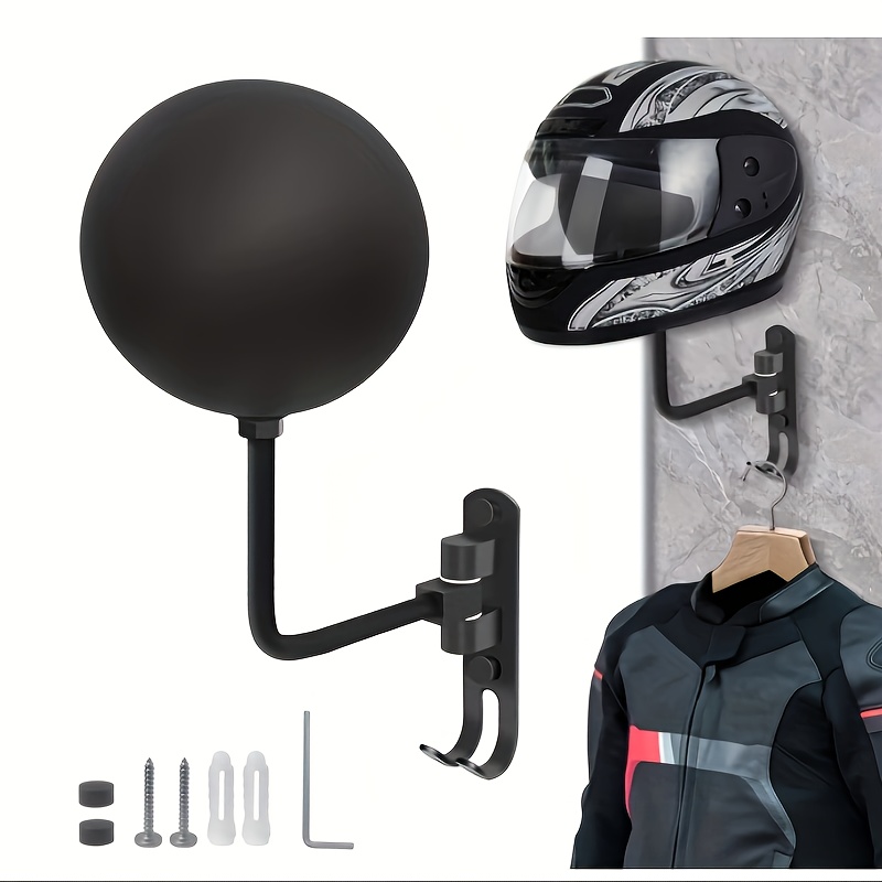 Motorcycle Gear Garage Storage - 180° Rotary Motorcycle Helmet Wall Hanger