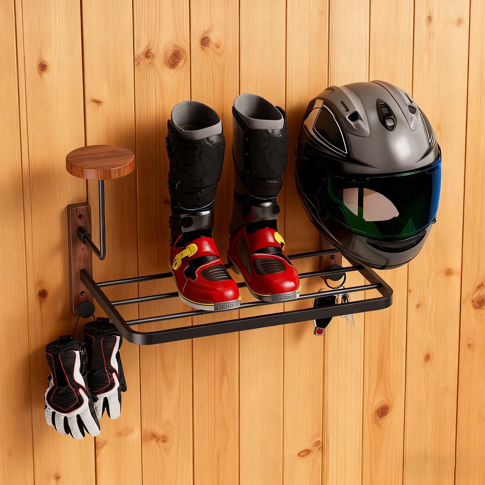 Rustic Motorcycle Helmet Holde - Motorcycle Gear Garage Storage recension och pris