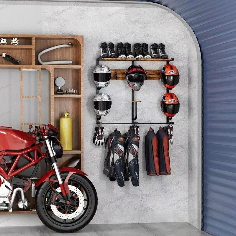 Wall-mounted helmet rack, mult - Motorcycle Gear Garage Storage recension och pris