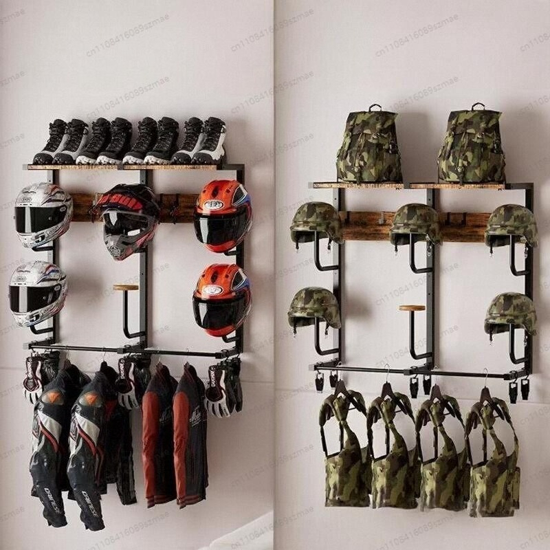 Wall-mounted helmet rack, mult - Motorcycle Gear Garage Storage recension och pris