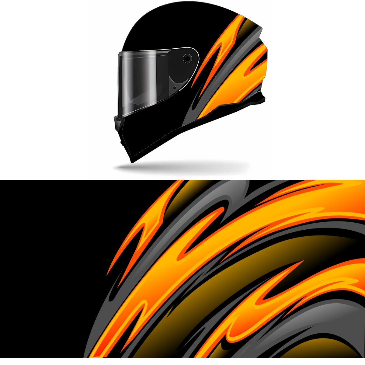 Abstract Yellow Curve Full Hel - Motorcycle Gear Yellow recension och pris