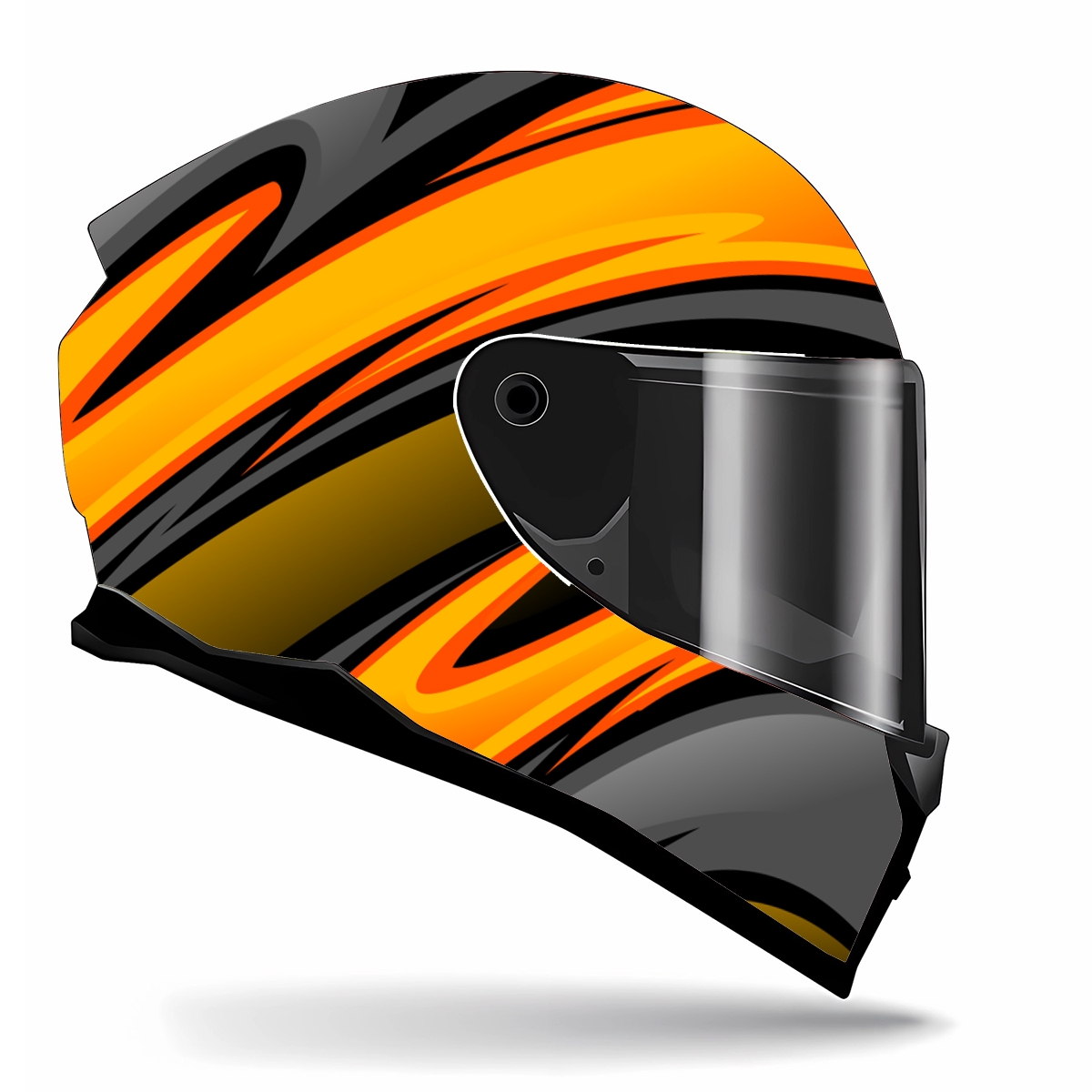 Abstract Yellow Curve Full Hel - Motorcycle Gear Yellow recension och pris