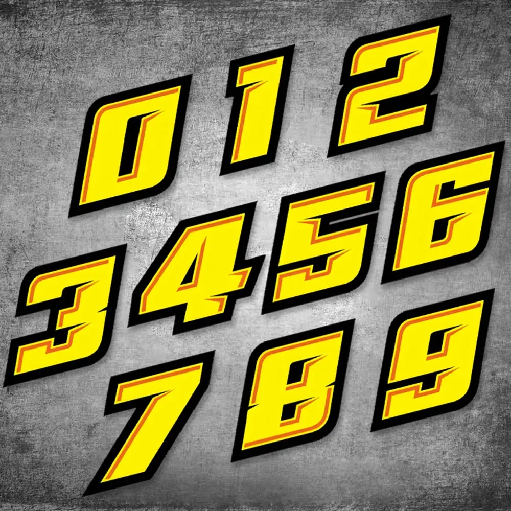 0123456789 Yellow Number Car M - Motorcycle Gear Yellow recension och pris