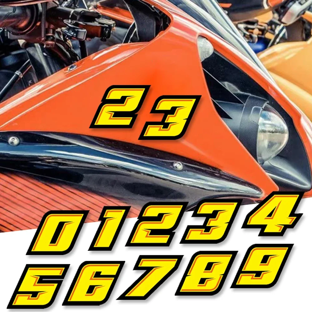 0123456789 Yellow Number Car M - Motorcycle Gear Yellow recension och pris