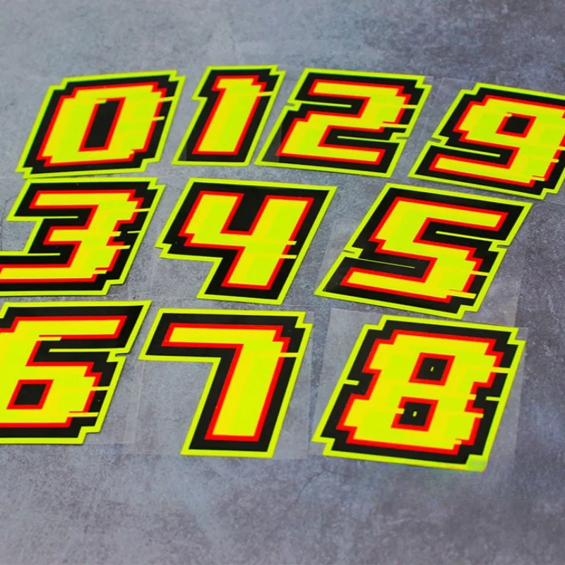 0123456789 Yellow Numbers Moto - Motorcycle Gear Yellow recension och pris