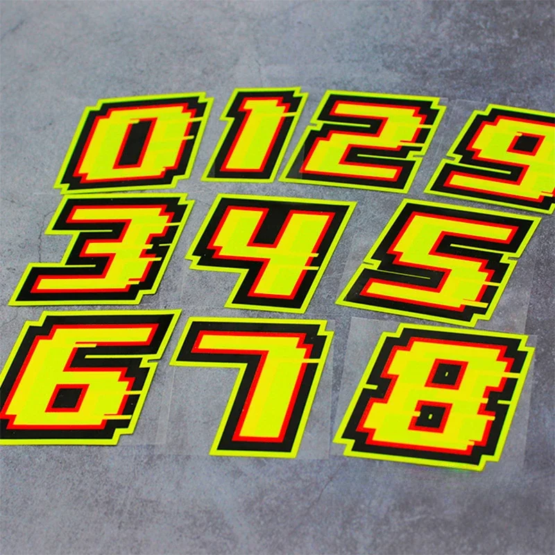 0123456789 Yellow Numbers Moto - Motorcycle Gear Yellow recension och pris